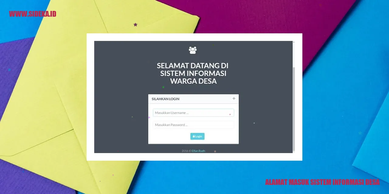 alamat masuk sistem informasi desa
