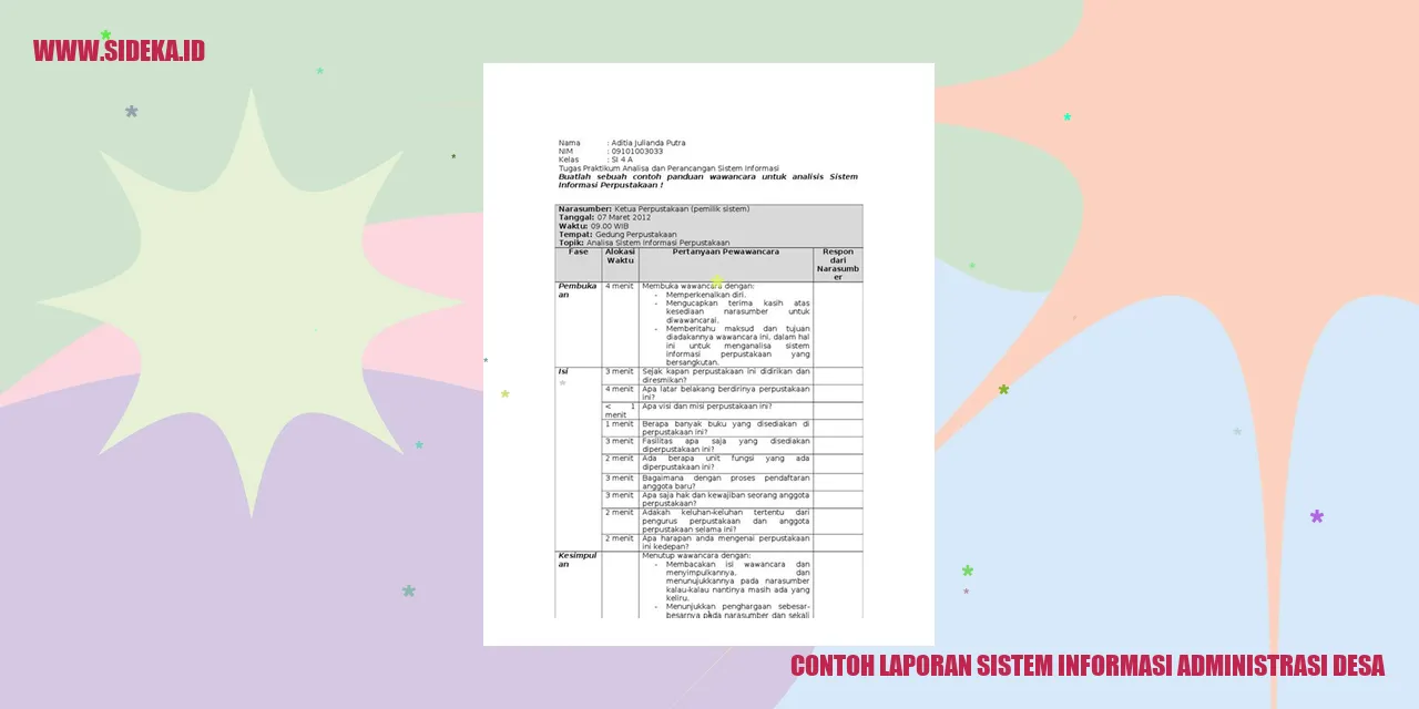 contoh laporan sistem informasi administrasi desa