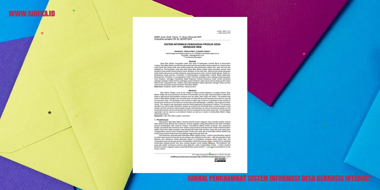 jurnal penghambat sistem informasi desa berbasis internet