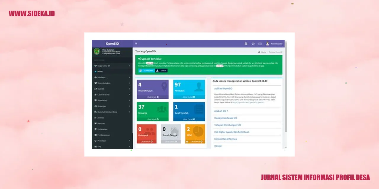 jurnal sistem informasi profil desa