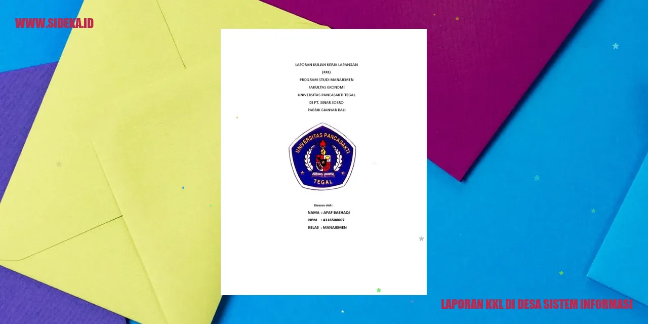 laporan kkl di desa sistem informasi
