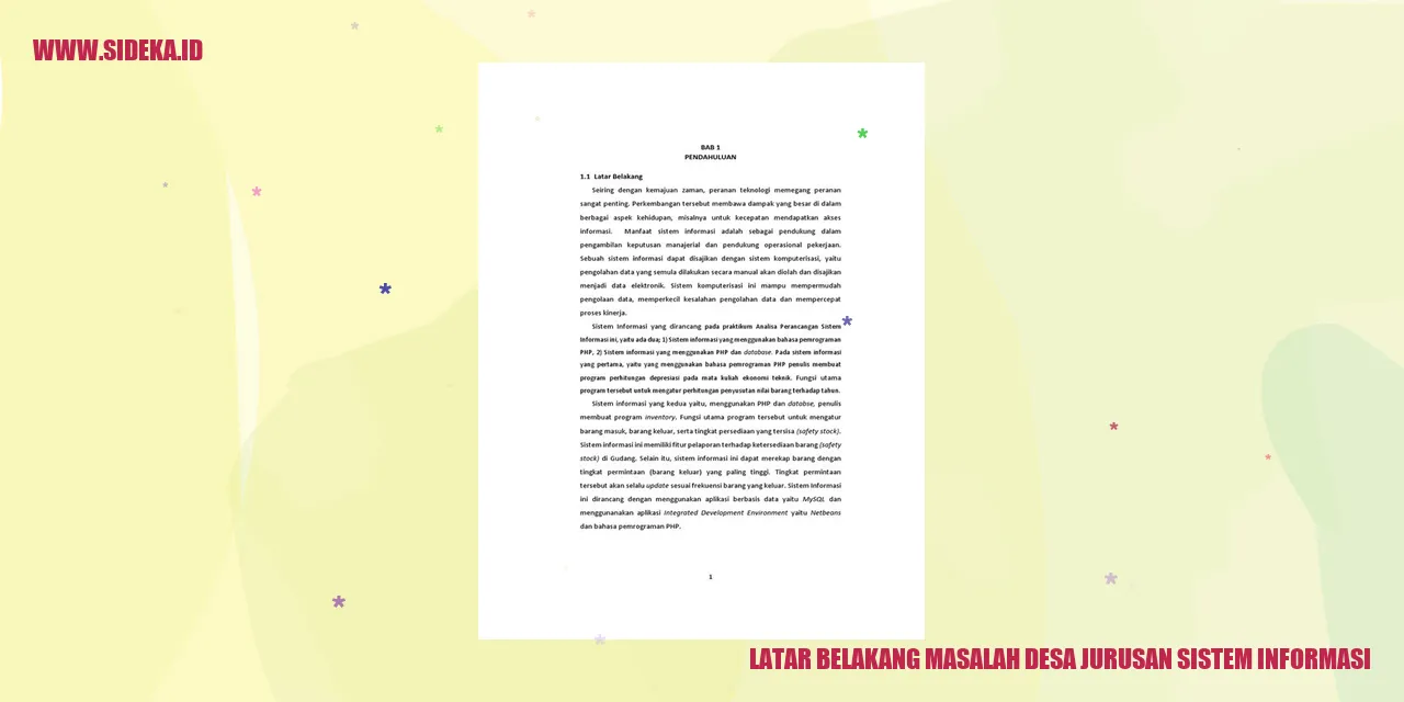 Latar Belakang Masalah Desa Jurusan Sistem Informasi