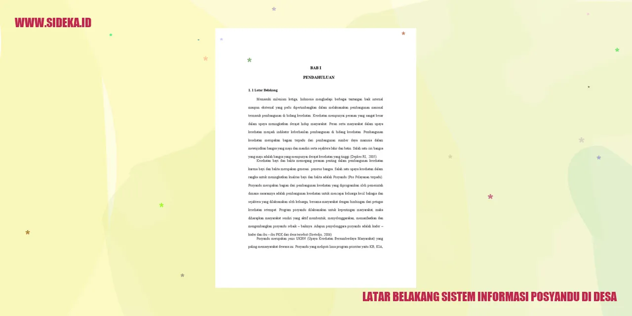 latar belakang sistem informasi posyandu di desa