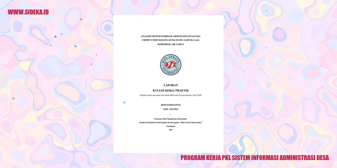 program kerja pkl sistem informasi administrasi desa