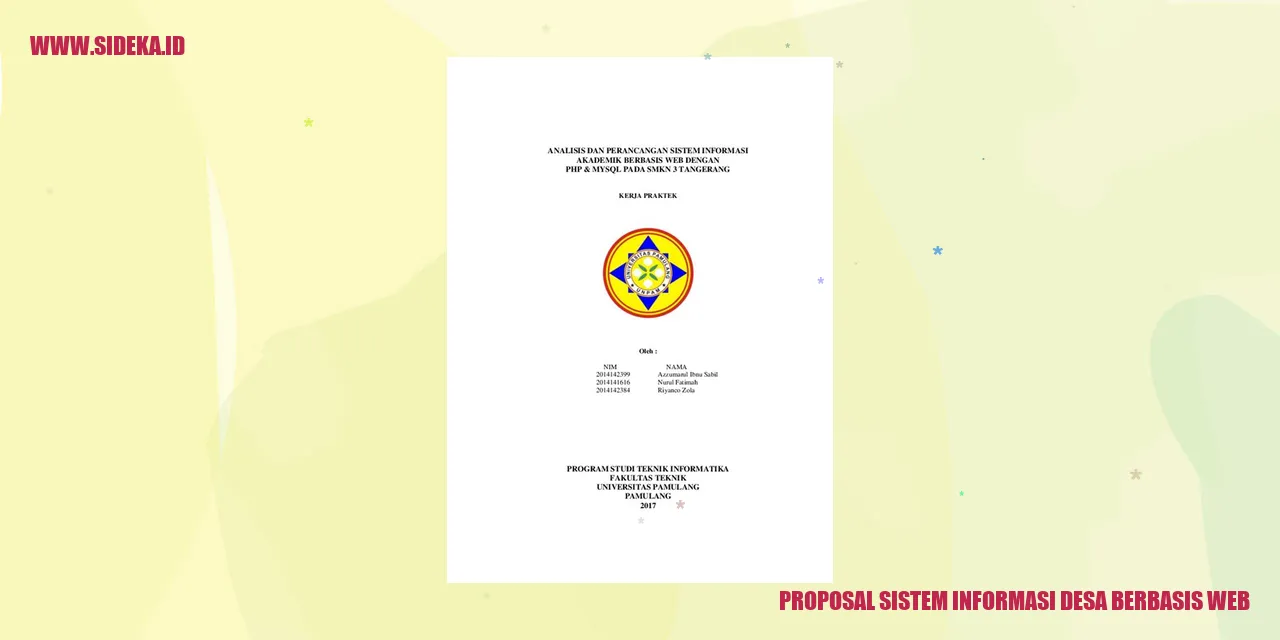 Proposal Sistem Informasi Desa Berbasis Web