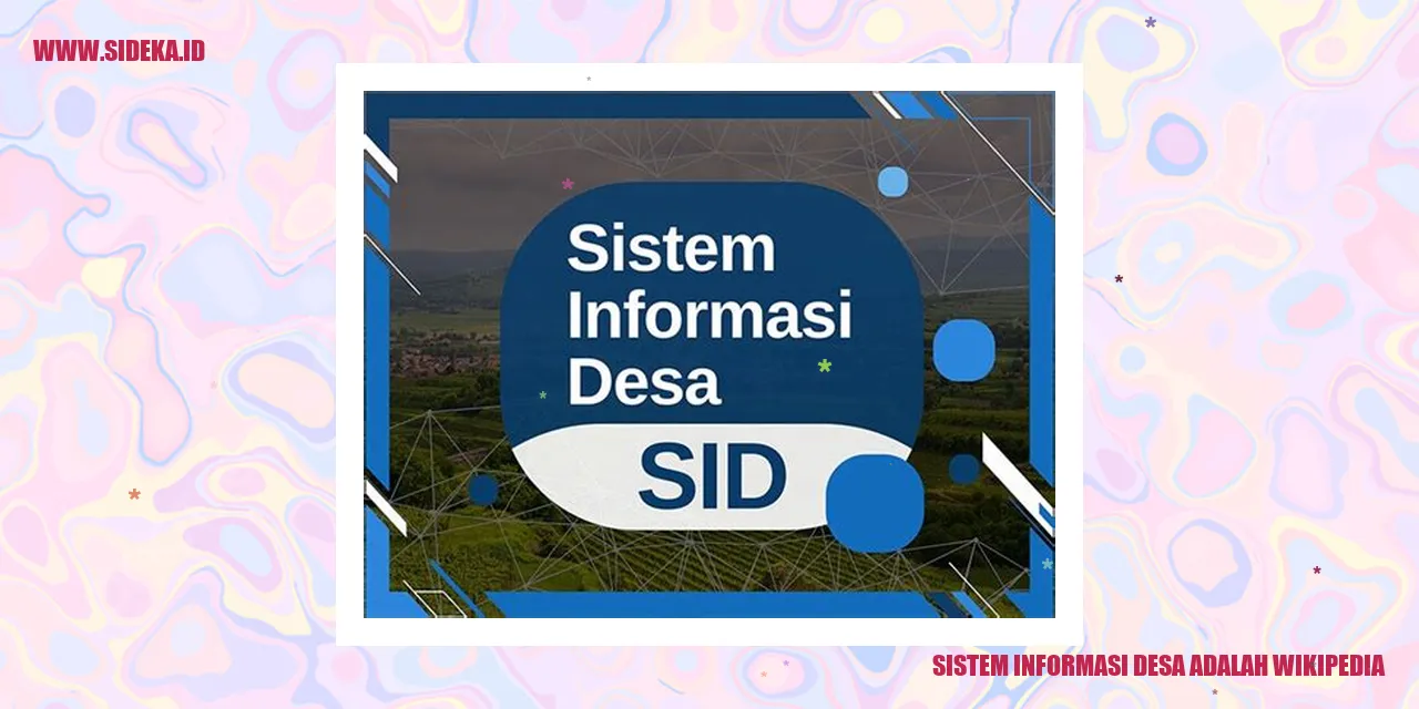 Sistem Informasi Desa adalah Wikipedia