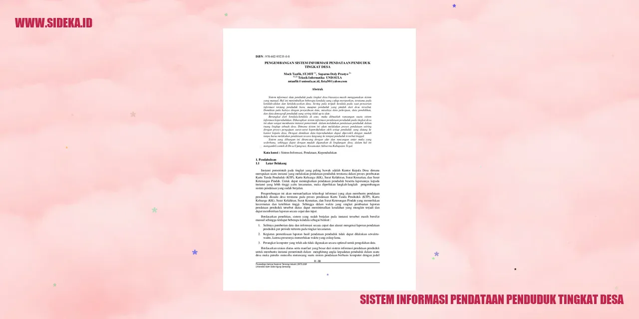 sistem informasi pendataan penduduk tingkat desa