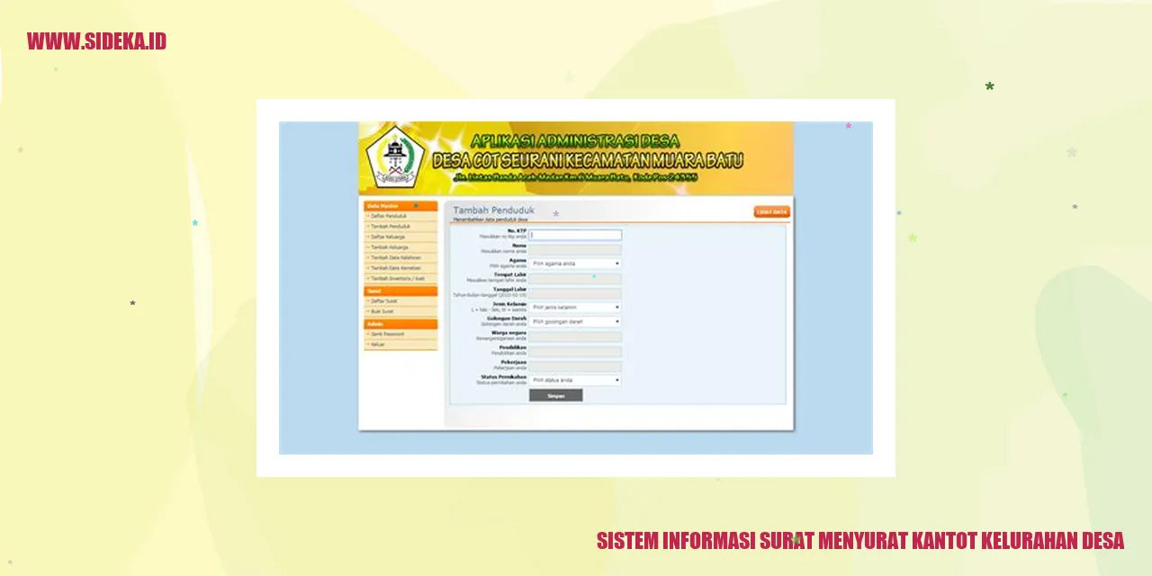 sistem informasi surat menyurat kantot kelurahan desa
